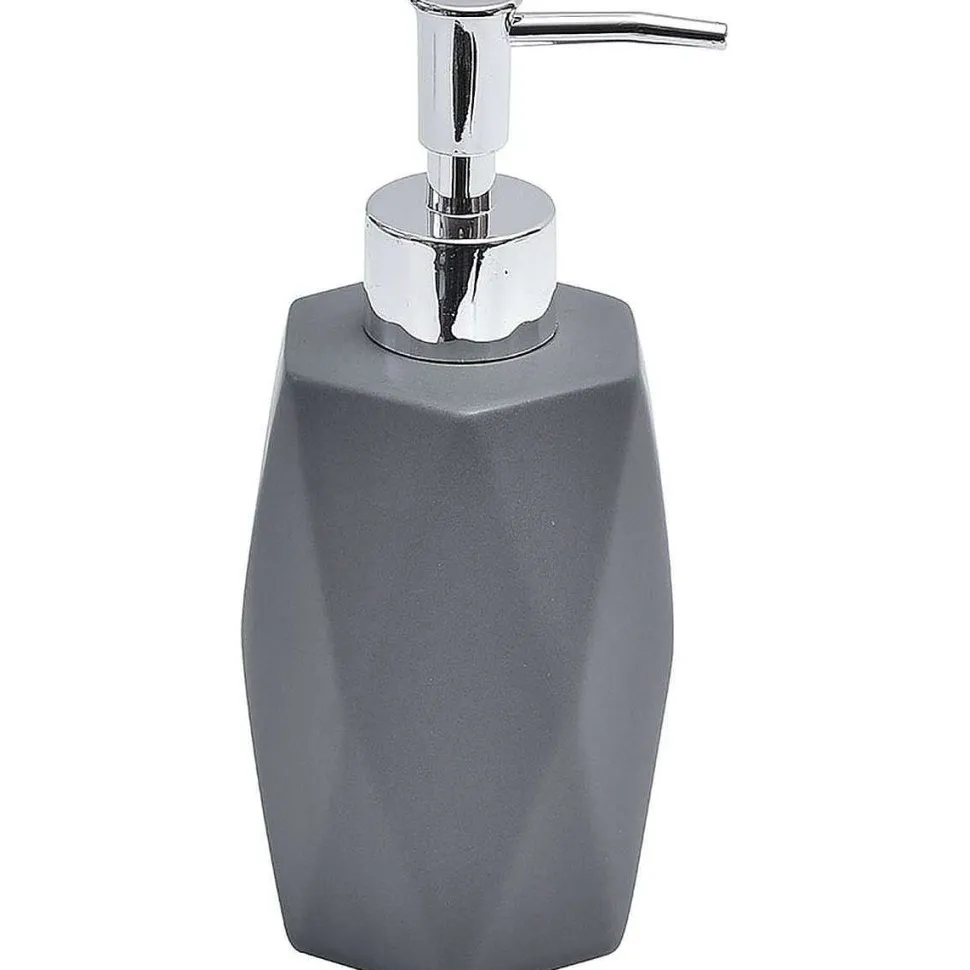 Distributeur A Savon Gres Forme Losange Gris Fonce