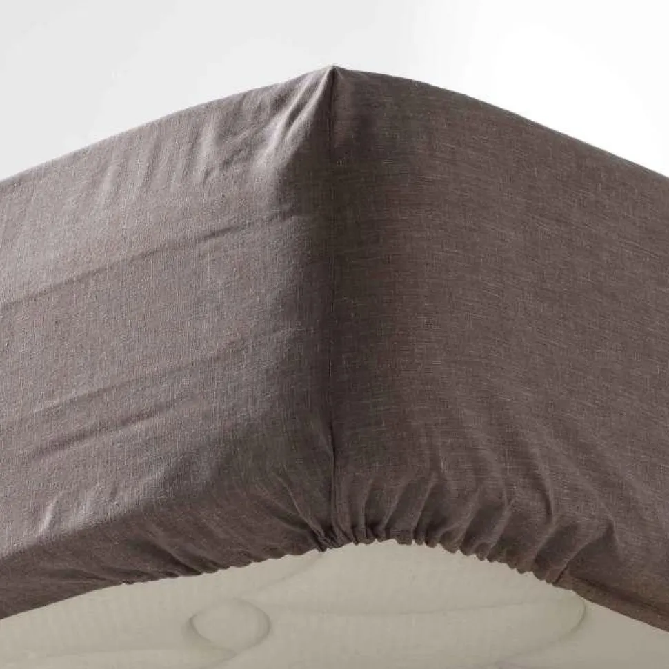 maxibazar Drap Housse 1 Personne 90X190Cm Actually Noisette
