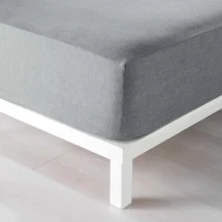 maxibazar Drap Housse 1 Personne 90X190Cm Actually Gris