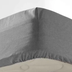 maxibazar Drap Housse 1 Personne 90X190Cm Actually Gris