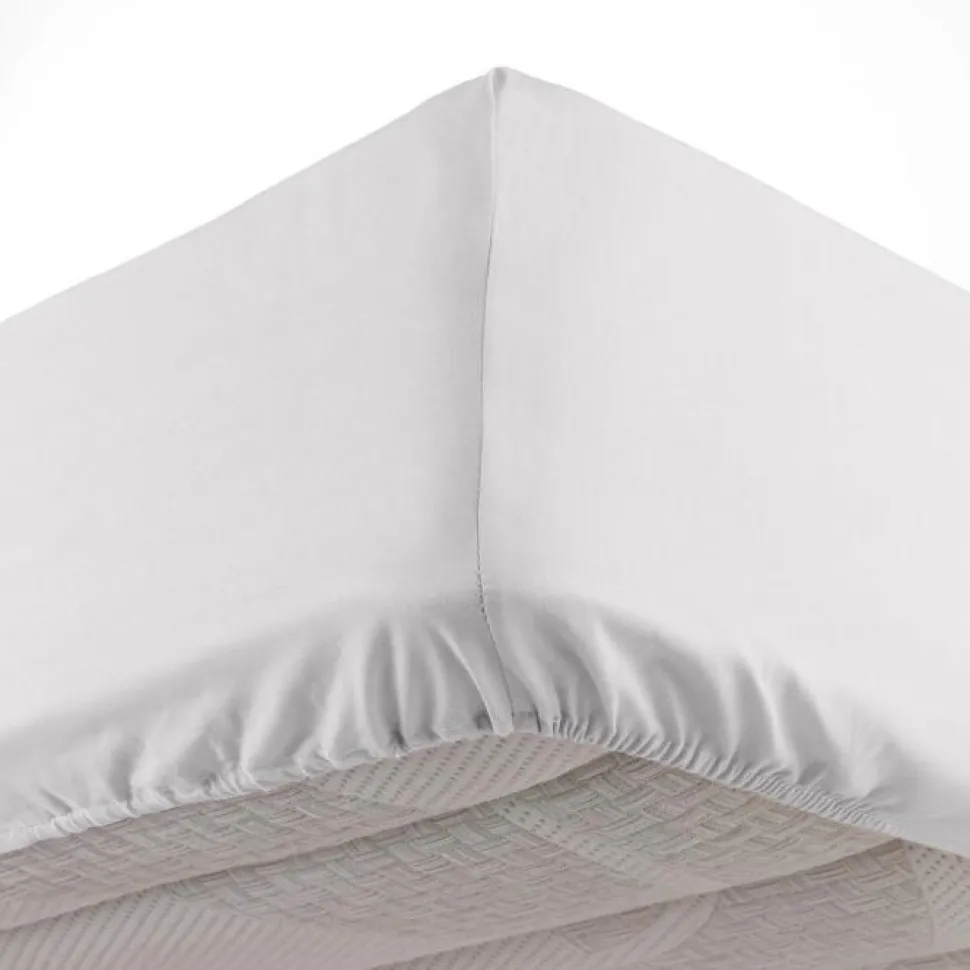 maxibazar Drap Housse 1 Personne 90X190Cm Lina Blanche