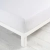 maxibazar Drap Housse 1 Personne 90X190Cm Jersey Uni Blanc