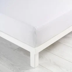maxibazar Drap Housse 1 Personne 90X190Cm Jersey Uni Blanc