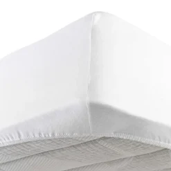 maxibazar Drap Housse 1 Personne 90X190Cm Jersey Uni Blanc