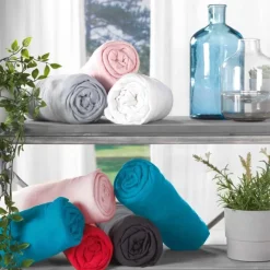 maxibazar Drap Housse 1 Personne 90X190Cm Jersey Uni Blanc