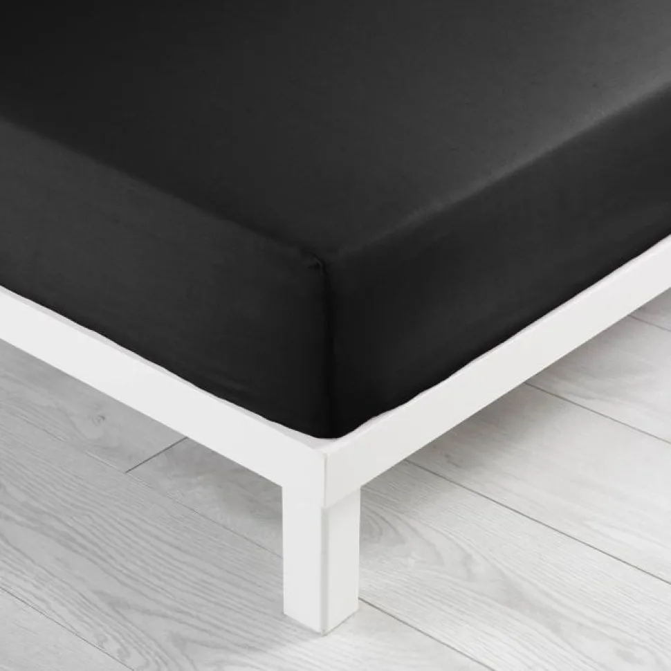 maxibazar Drap Housse 1 Personne 90X190Cm Lina Charbon