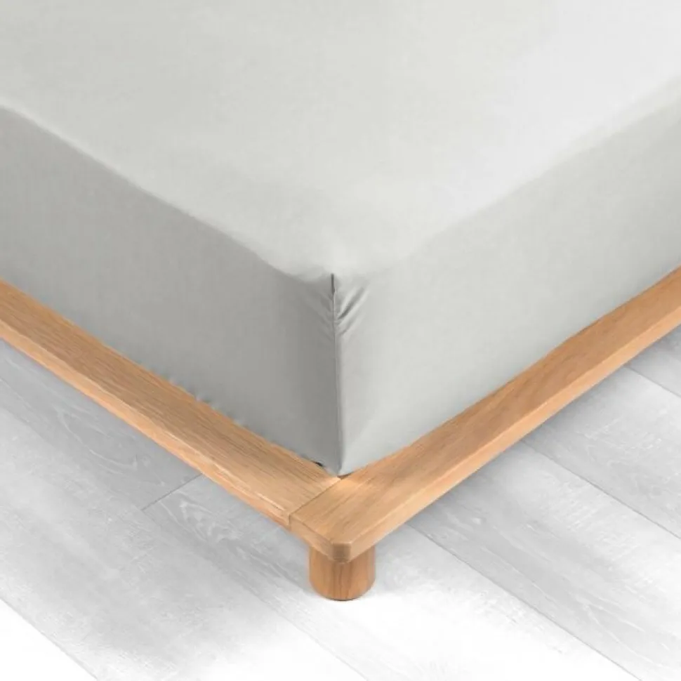 maxibazar Drap Housse 140X190Cm Percale Uni 78 Fils Blanc