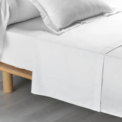 maxibazar Drap Plat 2 P 240X300Cm Percale Uni Blanc Point Bourdon