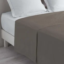 maxibazar Drap Plat 1 Personne 180X290Cm Lina Noisette