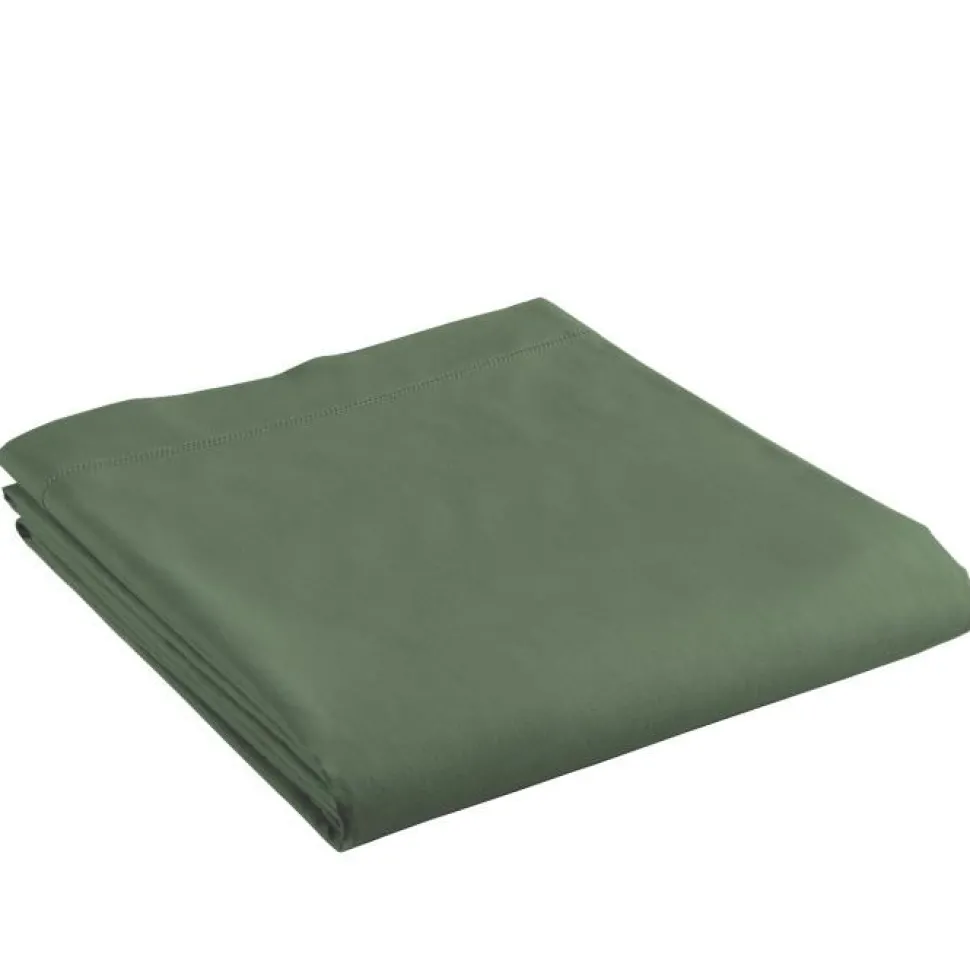 maxibazar Drap Plat 1 Personne 180X290Cm Uni Lina Kaki