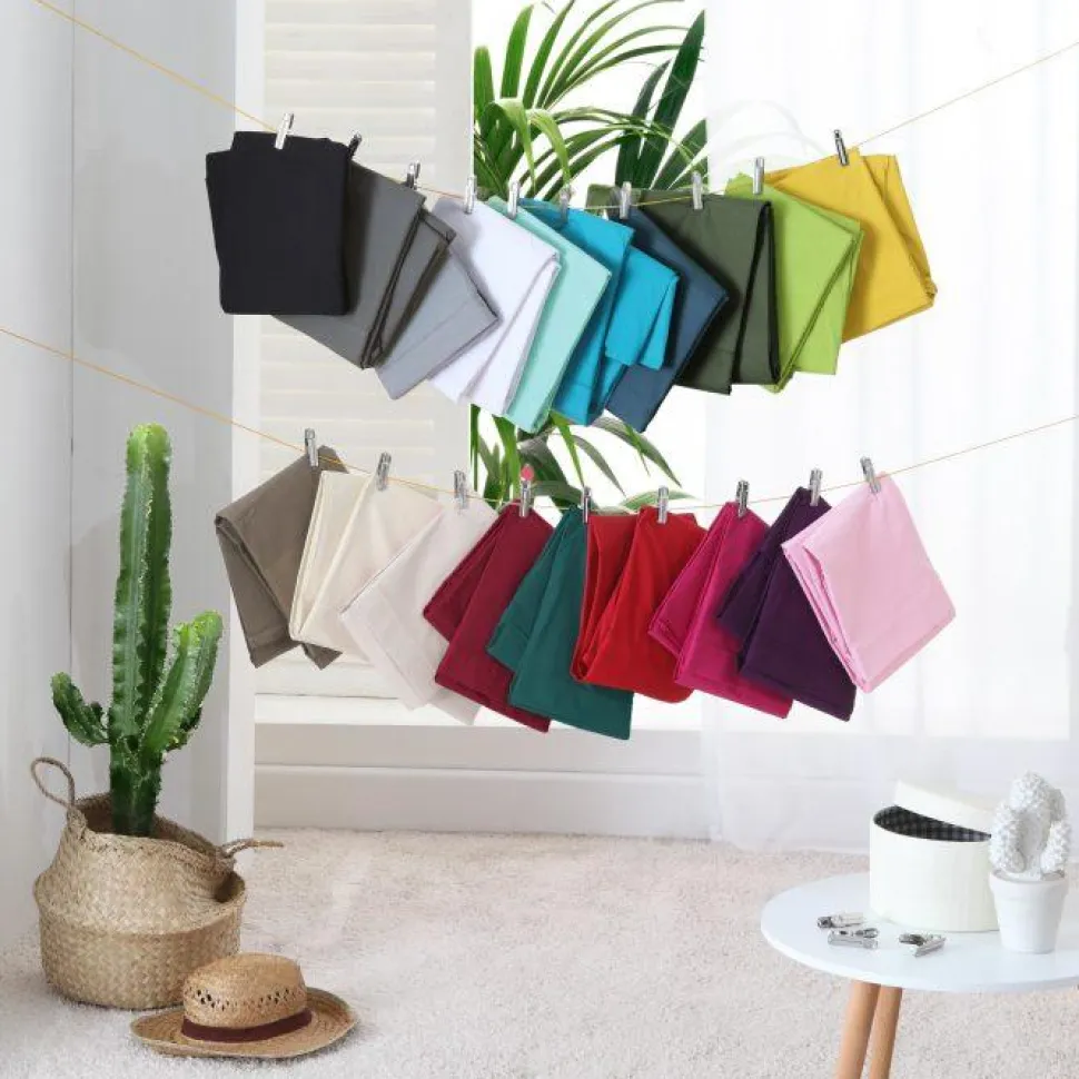 maxibazar Drap Plat 1 Personne 180X290Cm Uni Lina Bourgogne