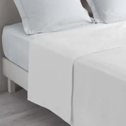 maxibazar Drap Plat 2 Personnes 240X300Cm Lina Blanche
