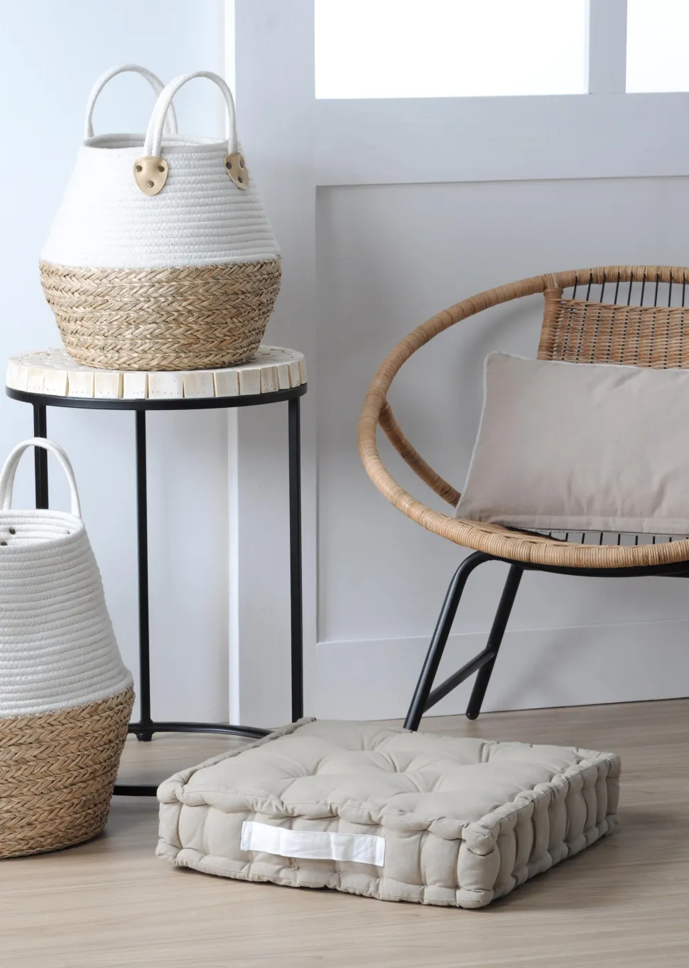 maxibazar Duo Coussin 45X45X10 Lin Ecru