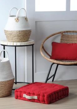 maxibazar Duo Coussin 45X45X10 Rouge Lin