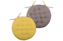 maxibazar Duo Galette Ronde 38Cm Moutarde Taupe