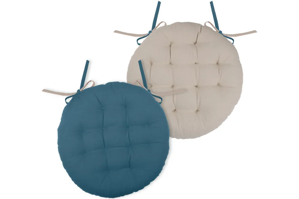 maxibazar Duo Galette Ronde 38Cm Petrole Lin