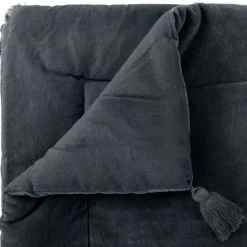 maxibazar Edredon Velours Coton Night Gris Fonce 70X180Cm