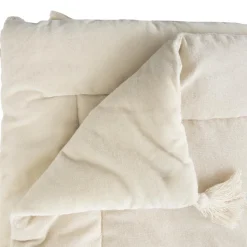 maxibazar Edredon Velours Coton Night Ivoire 150X150Cm