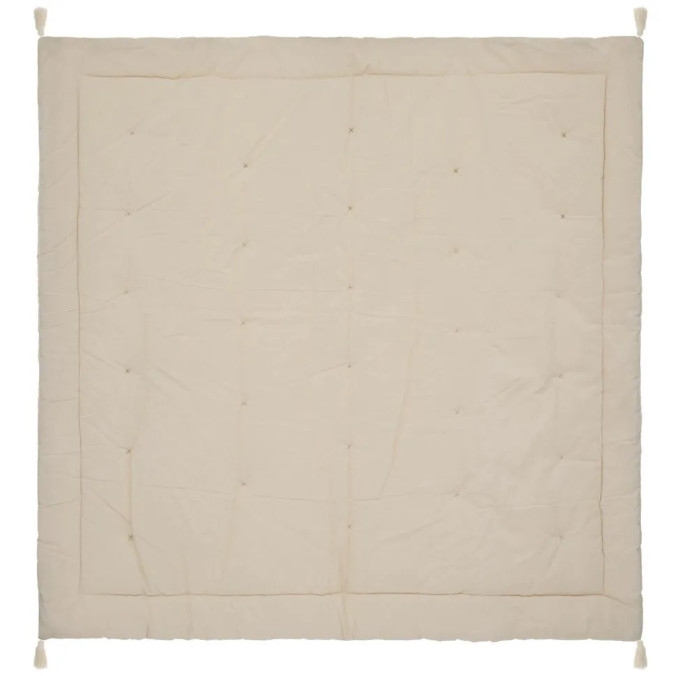 maxibazar Edredon Velours Coton Night Ivoire 150X150Cm