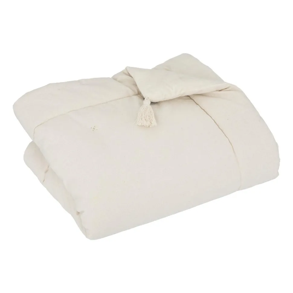 maxibazar Edredon Velours Coton Night Ivoire 70X180Cm