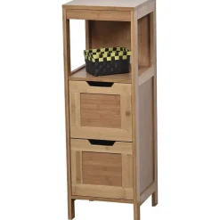 Element Bas Bambou Et Mdf 2 Tiroirs 1 Etagere Mahe