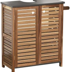 Element Sous Lavabo Acacia 2Portes Porte Serviette Integre