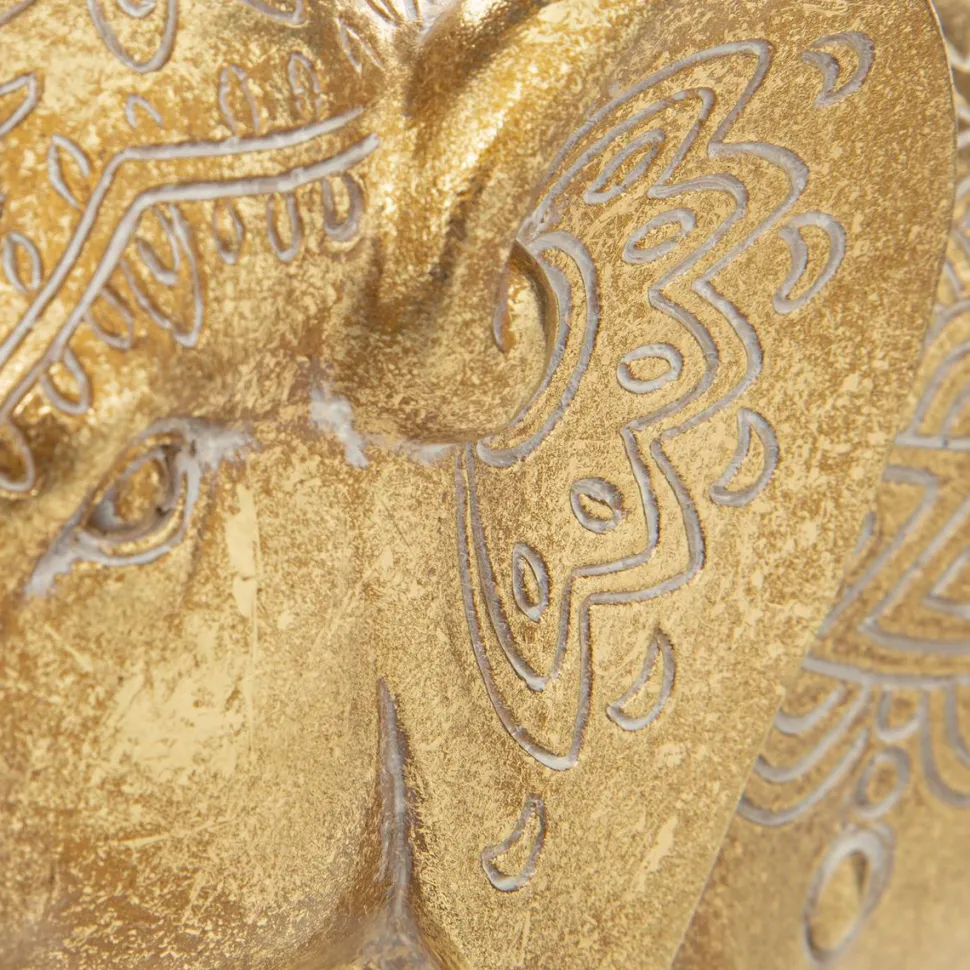 maxibazar Elephant Resine Belinda Or H.23Cm