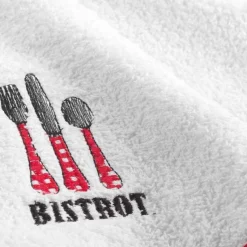 maxibazar Essuie Main Rond 60 Cm Eponge Brodee Au Bistrot Rouge