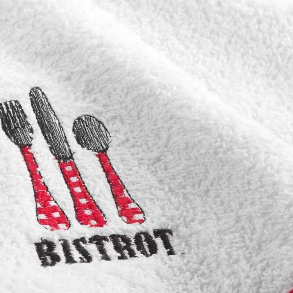 maxibazar Essuie Main Rond 60 Cm Eponge Brodee Au Bistrot Rouge