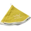 maxibazar Essuie Main Rond 60 Cm Eponge Brodee Cuistot Jaune
