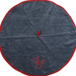 maxibazar Essuie Mains Brode Auguste 60Cm Eponge Rouge Anthracite