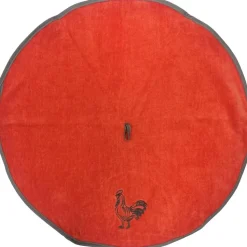 maxibazar Essuie Mains Brode Chantecler 60Cm Eponge Gris Terracotta