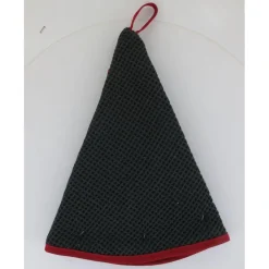 maxibazar Essuie Mains Nid D Abeille Maya 60Cm Coton Anthracite Rouge