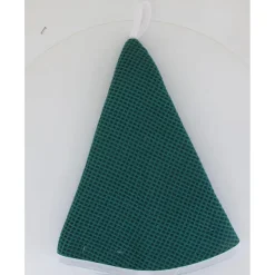 maxibazar Essuie Mains Nid D Abeille Maya 60Cm Coton Vert Blanc