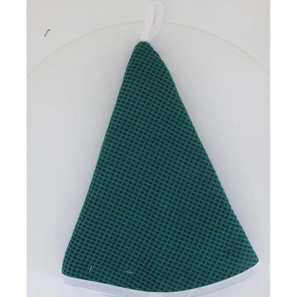 maxibazar Essuie Mains Nid D Abeille Maya 60Cm Coton Vert Blanc