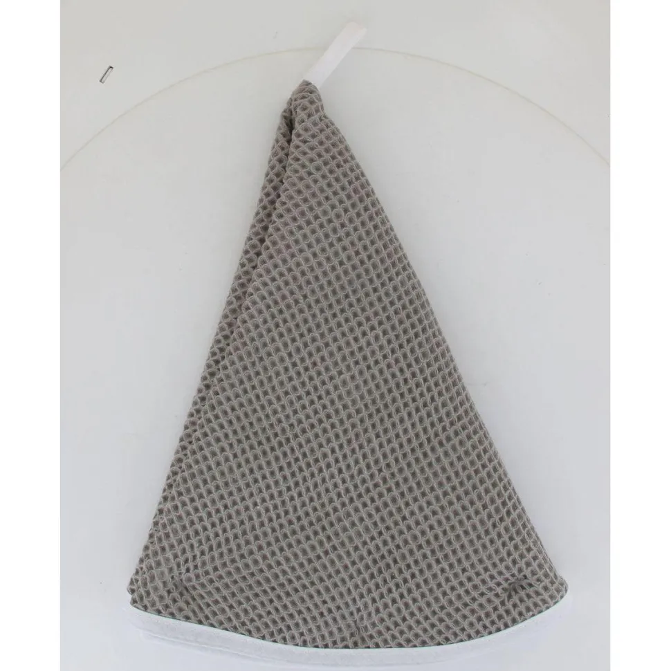 maxibazar Essuie Mains Nid D Abeille Maya 60Cm Coton Taupe Blanc