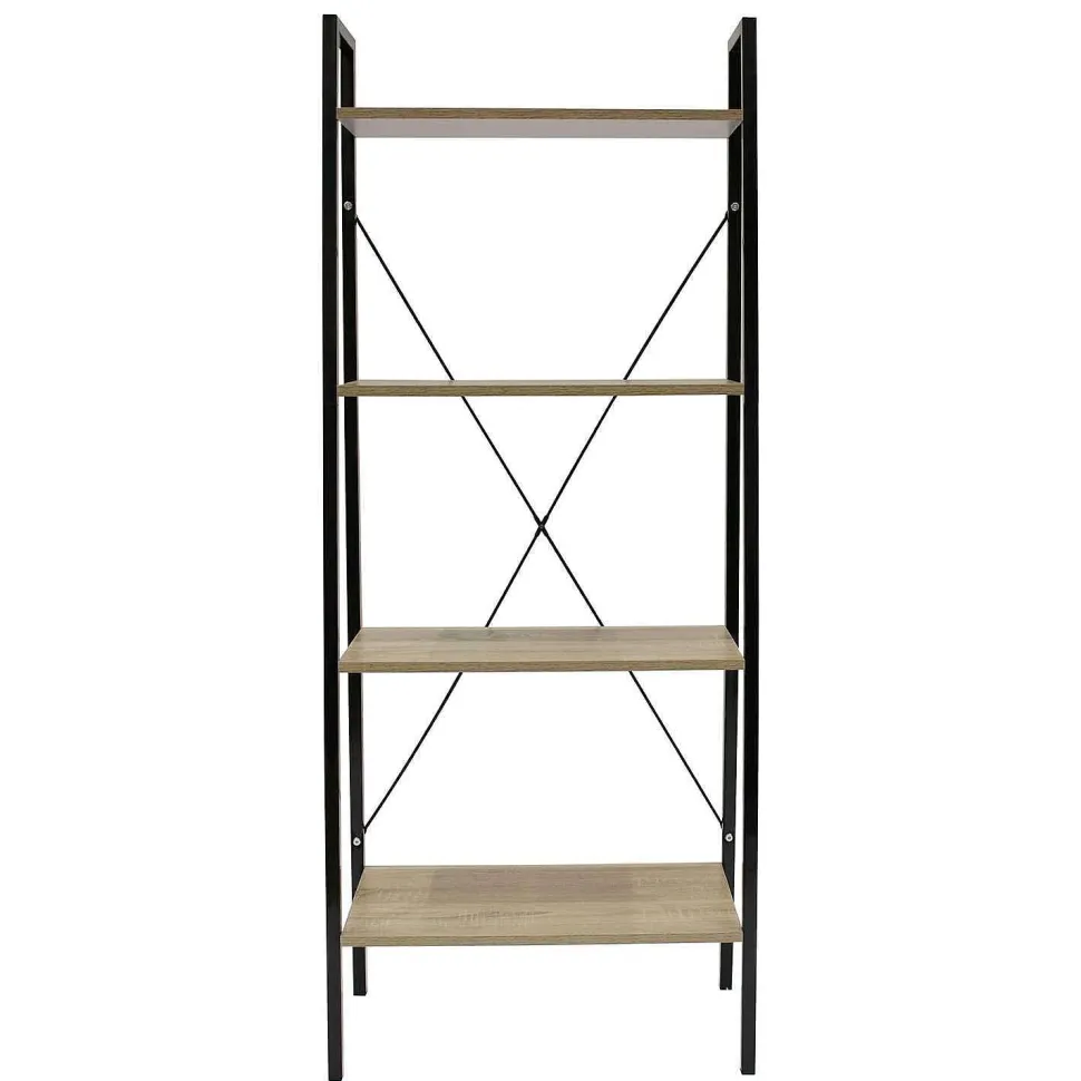 Etagere Bois Et Metal 148X60X32 5Cm