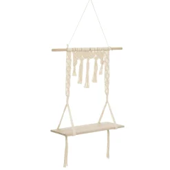 maxibazar Etagere Bois Macrame 60X20X80Cm
