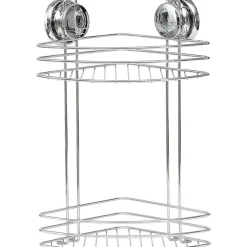 Etagere D Angle Metal 2 Niveaux Sur Ventouses Chrome