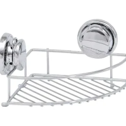 Etagere D Angle Metal Avec Ventouses Chrome