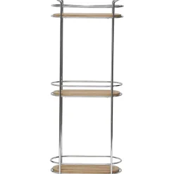 Etagere Ovale Fil Metal A Poser 3 Niveaux Bambou Chrome Bamb