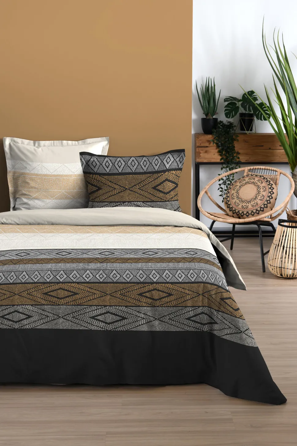 maxibazar Ethnograf Housse Couette 240X220Cm 2 Taies Oreiller 63X63Cm