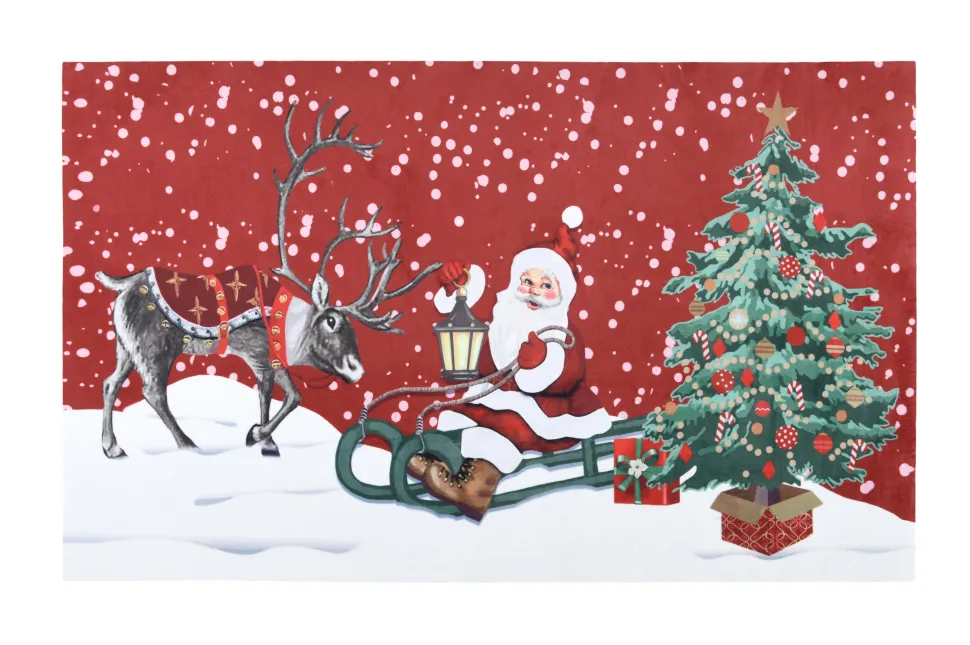 maxibazar Fantastique Tapis Rubber Papa Noel 45X75Cm