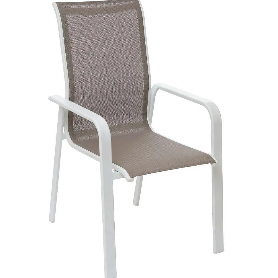 Fauteuil Essio Dossier Haut Noisette Blanc