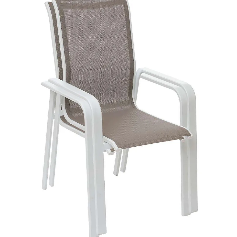 Fauteuil Essio Dossier Haut Noisette Blanc