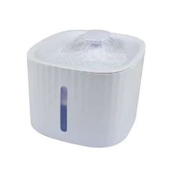 Fontaine A Eau Pour Animaux 3L 19.5X19.5X16Cm Blanc