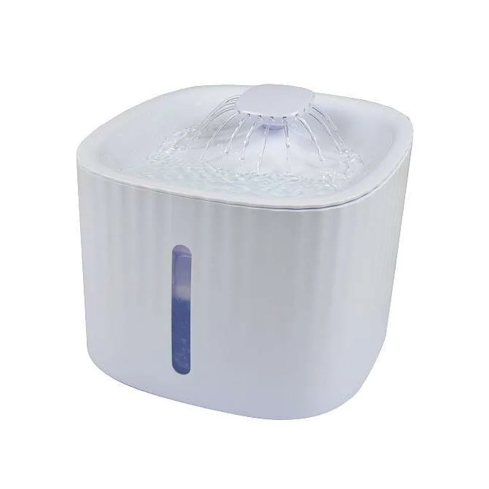 Fontaine A Eau Pour Animaux 3L 19.5X19.5X16Cm Blanc