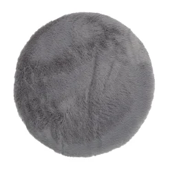 maxibazar Galette Chaise Imitation Fourrure Fin Gris 34Cm