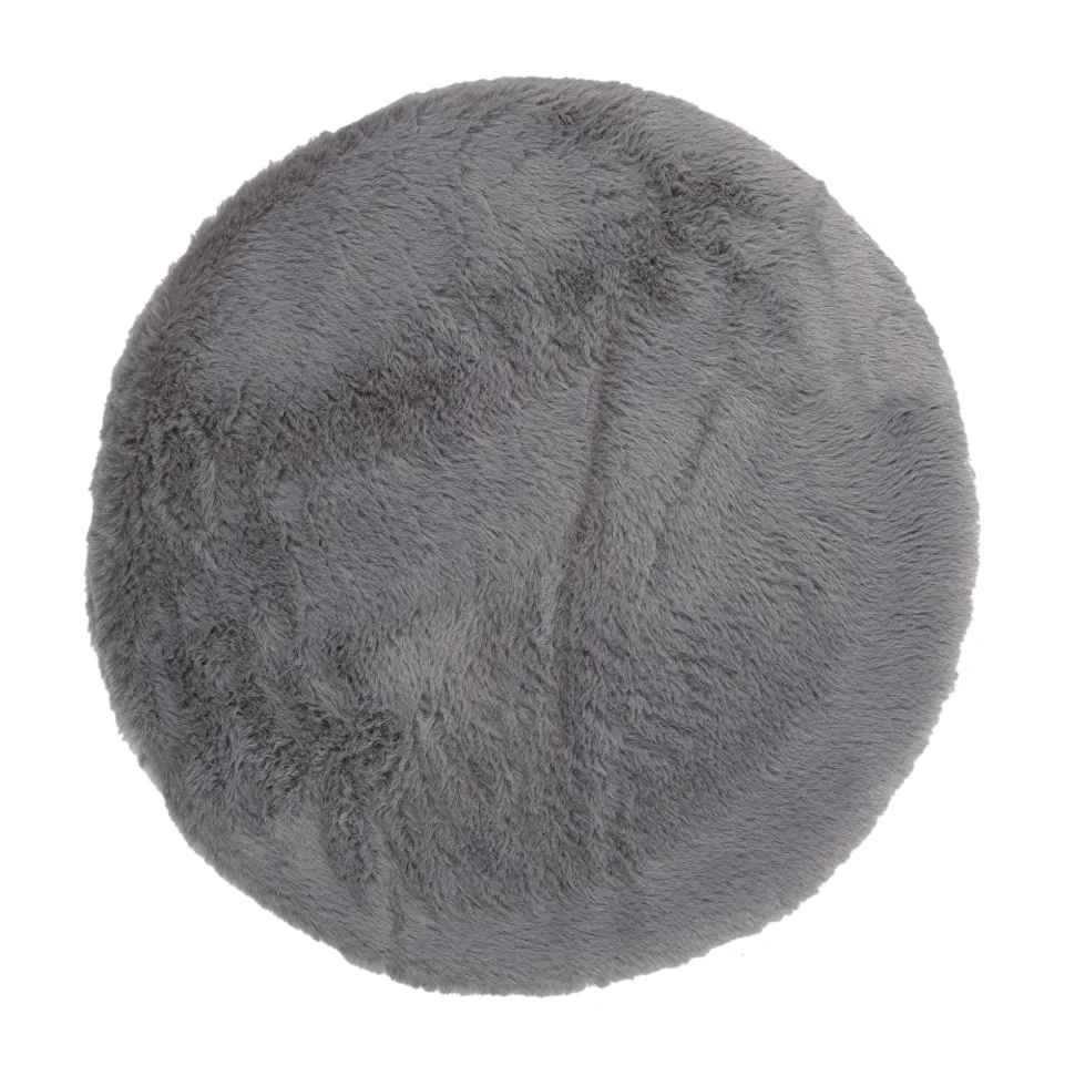 maxibazar Galette Chaise Imitation Fourrure Fin Gris 34Cm