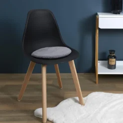 maxibazar Galette Chaise Imitation Fourrure Fin Gris 34Cm